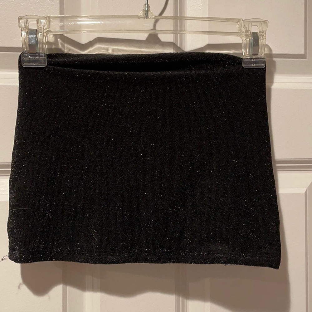 black sparkly tube top